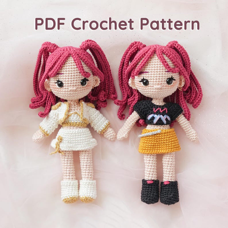 Kpop Girls Amigurumi Crochet Doll Pattern Bundle 3 in 1