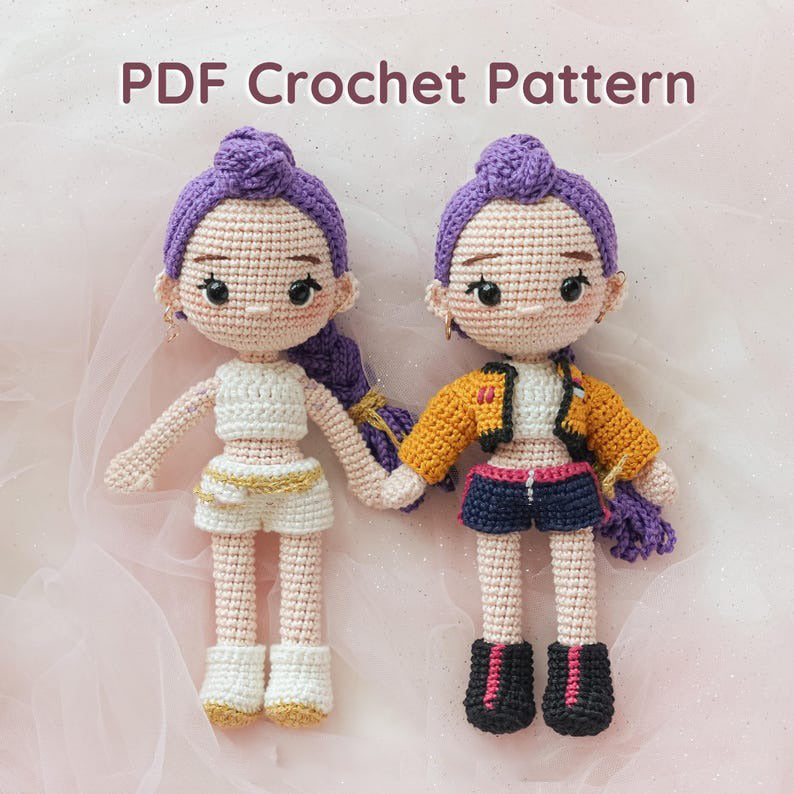 Kpop Girls Amigurumi Crochet Doll Pattern Bundle 3 in 1